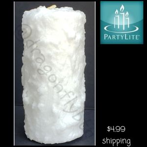 NIB PartyLite Vintage White "Snow" Pillar